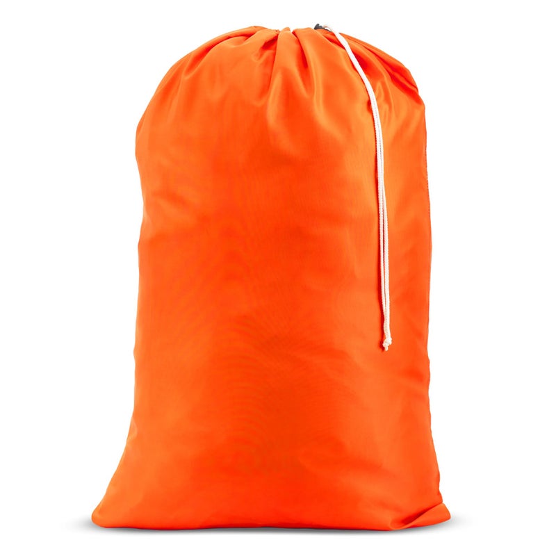 Handy Laundry Nylon XL Laundry Bag - Locking Drawstring Closure, Machine Washable, These Large Bags will Fit a Laundry Basket or Hamper and Strong Enough to Carry up to Two Loads of Clothes (Orange | 22" x 32") - Image 1