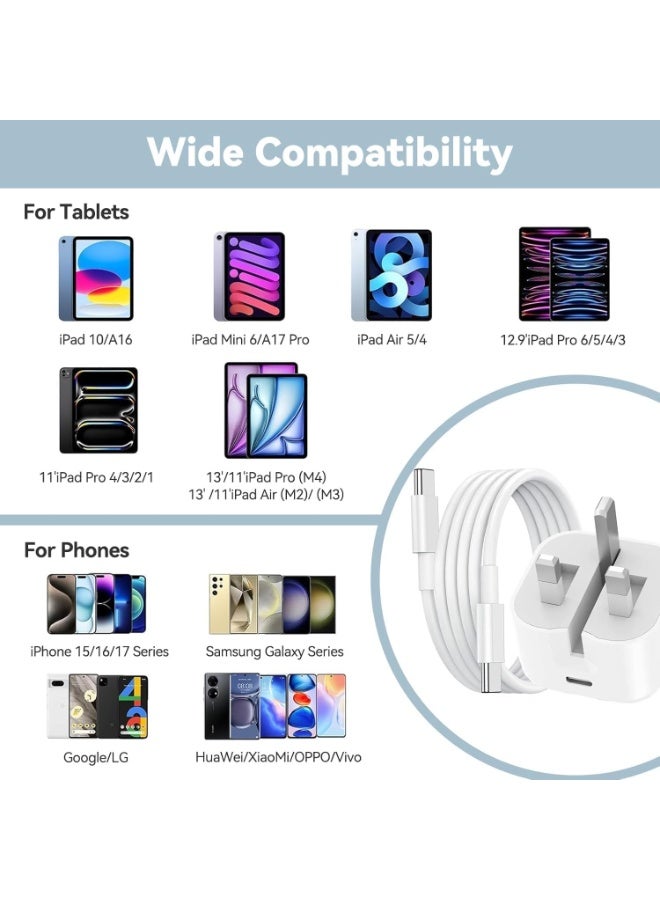 YoYoTech iPhone 17, iPhone 16 & iPhone 15 Pro Max Charger With USB C Port 35 Watt with 1M iPhone Fast Charging Cord Type C to C for iPhone 16 / 15 Pro max/15 Pro/15 plus/15, Samsung S24 and all USB C mobiles / Tabs - Image 4