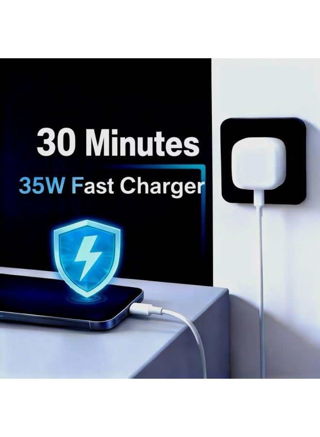 YoYoTech iPhone 17, iPhone 16 & iPhone 15 Pro Max Charger With USB C Port 35 Watt with 1M iPhone Fast Charging Cord Type C to C for iPhone 16 / 15 Pro max/15 Pro/15 plus/15, Samsung S24 and all USB C mobiles / Tabs - Image 5