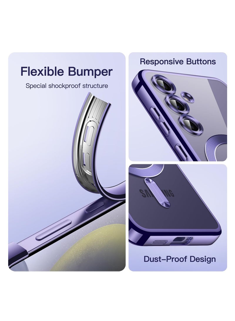 BORTONY Samsung Galaxy S24 FE Magnetic Case Cover Full Camera Lens Protection Compatible with MagSafe Wireless Charging Shockproof Electroplated TPU Phone Cover - Image 5