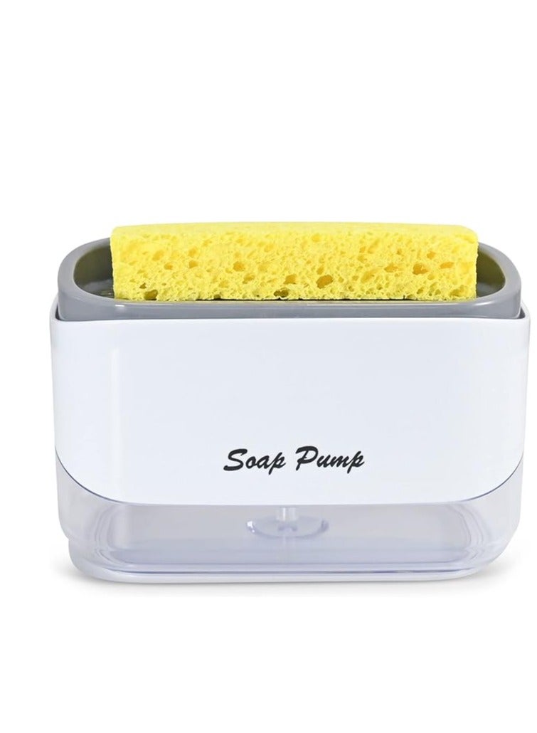 Modern 2-in-1 Dish Soap Dispenser and Sponge Holder with High-Quality Material – Dishwashing Tools Organizer to Save Space & Professionally Coordinate the Kitchen - Image 1