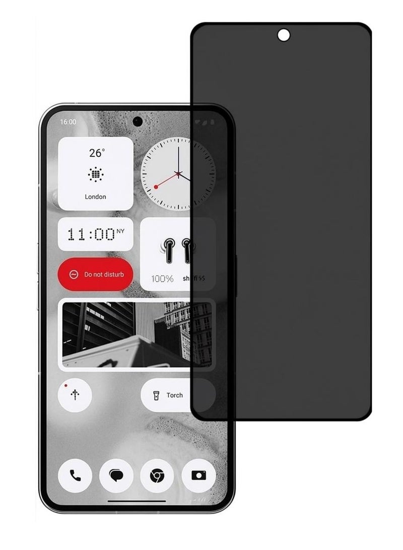 أوريجنال واقي شاشة الخصوصية لهاتف Nothing Phone 2A - زجاج مقسّى مضاد للكهرباء الساكنة مع خصوصية ESD، صلابة 9H، مضاد للتجسس، مقاوم للغبار، ملمس فائق النعومة - Image 1