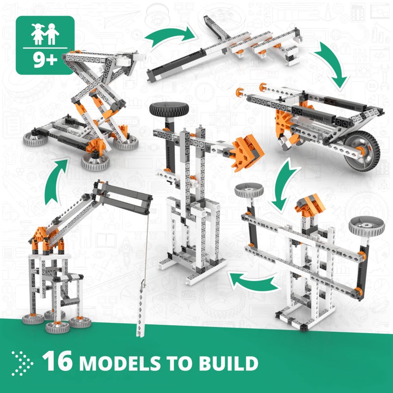 Engino STEM Toys Mechanics Levers Linkages  Structures Engineering Kits for Kids 9 Gifts for Boys  Girls Educational Building Toys Fun Kids Activities 16 Model Options - Image 3