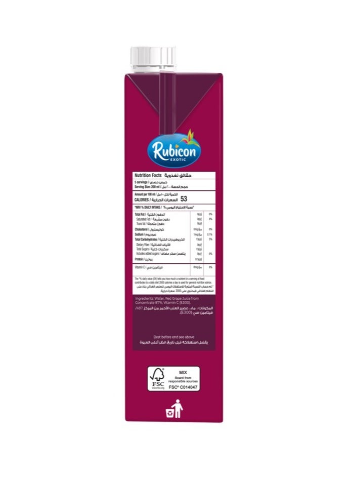Rubicon - Rubicon Red Grape Juice Drink No Added Sugar 1L - Image 1