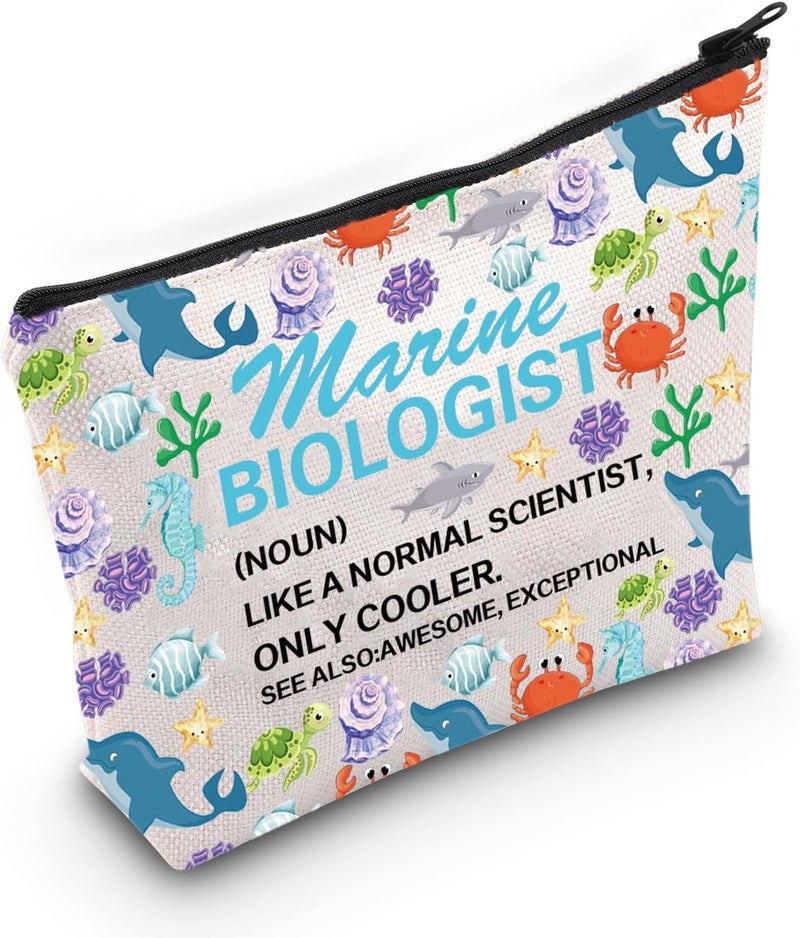 Gzrlyf Marine Biologist Makeup Bag Future Marine Biologist Gift Marine Biology Graduation Gift Ocean Life Scientist Cosmetic Bag (Marine Biologist noun)