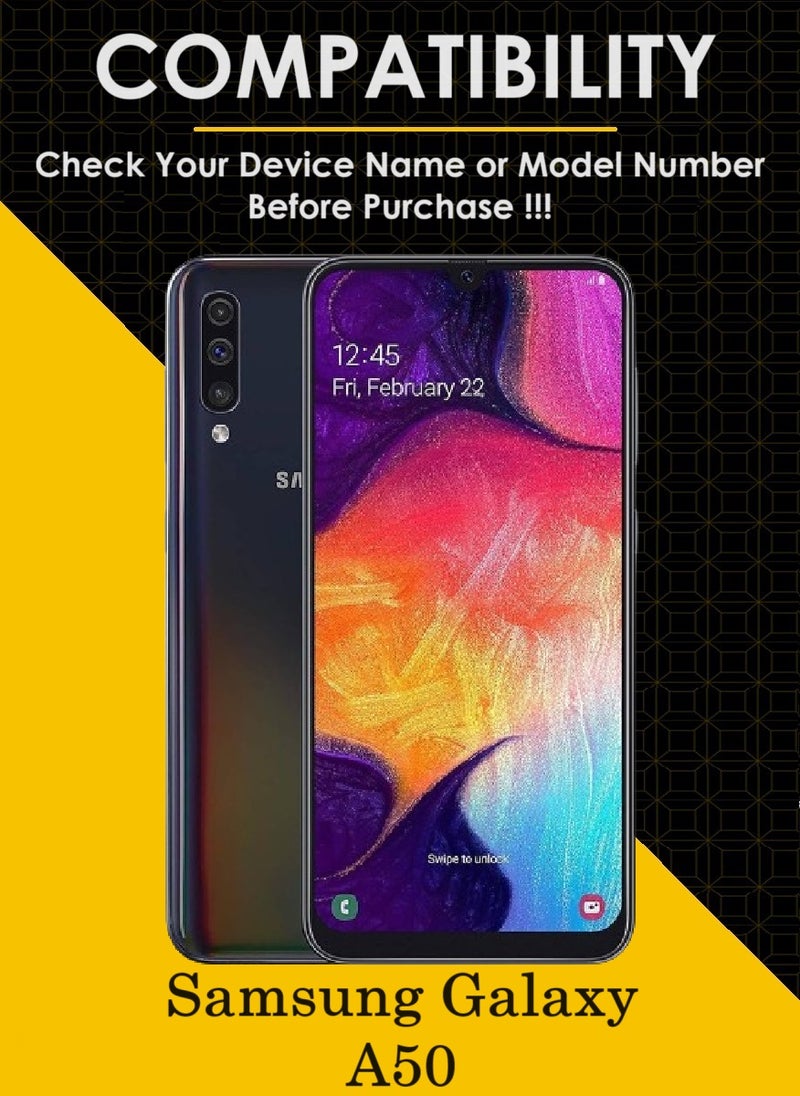 3 Pieces Tempered Glass Screen Protector 5D Designed For Samsung Galaxy A50 Full Glue Edge to Edge Full Screen Coverage And Bubble Free