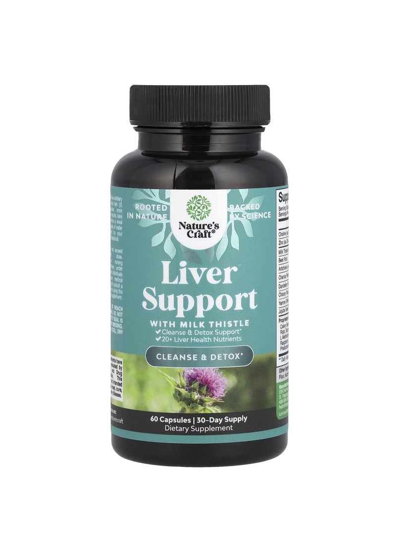 Nature's Craft Liver Support with Milk Thistle, 60 Capsules