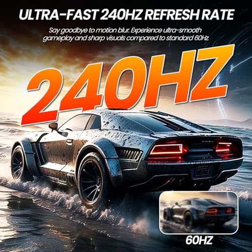 CRUA 27" 240Hz Gaming Monitor, QHD 2560x1440 IPS Display, AMD FreeSync, 120% sRGB, Built-in Speakers, Blue Light Filter, Wall Mountable PC Monitor, HDMI & DP, White, for Gaming, Streaming & Work - Image 5