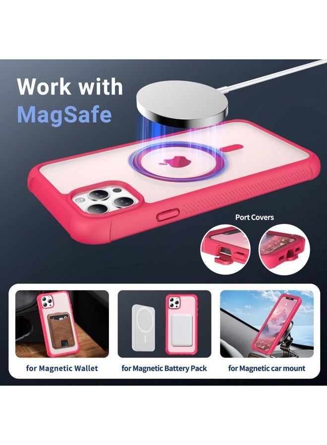 jaroco for iPhone 11 Pro Max case, [Compatible with MagSafe][Military Grade Drop Protection][Heavy Duty Protection][Non-Slip][Shockproof] with 2-Layer Durable Bumper Phone Case 6.5''-Rose - Image 4