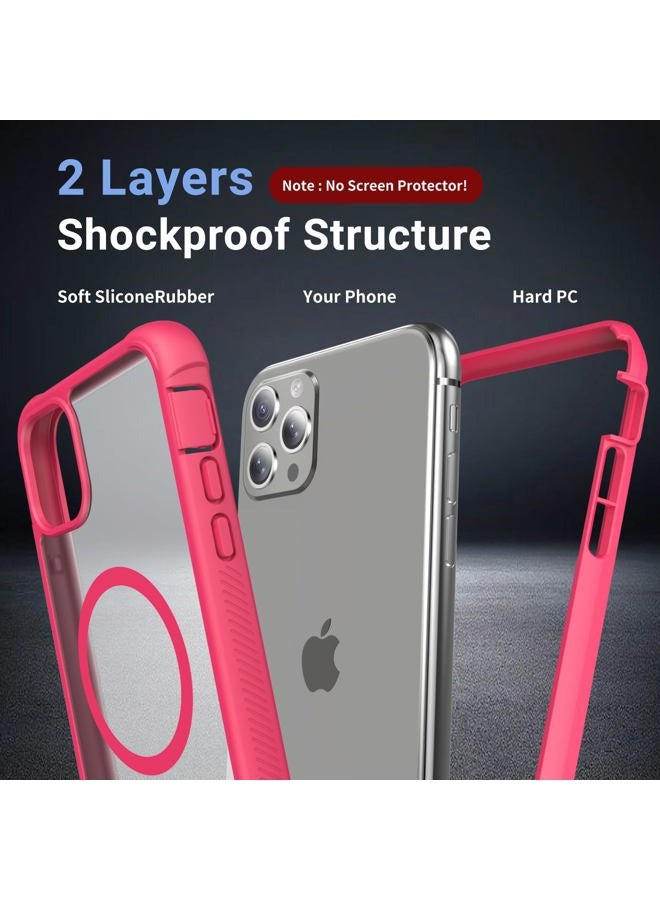 jaroco for iPhone 11 Pro Max case, [Compatible with MagSafe][Military Grade Drop Protection][Heavy Duty Protection][Non-Slip][Shockproof] with 2-Layer Durable Bumper Phone Case 6.5''-Rose - Image 2