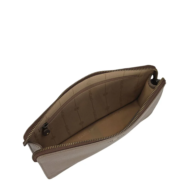 Da Milano Smoke Grey Wax Leather Multi Pouch - Smoke Grey  | Best Price UAE