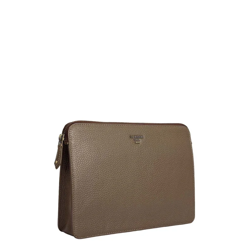 Da Milano Smoke Grey Wax Leather Multi Pouch - Smoke Grey  | Best Price UAE