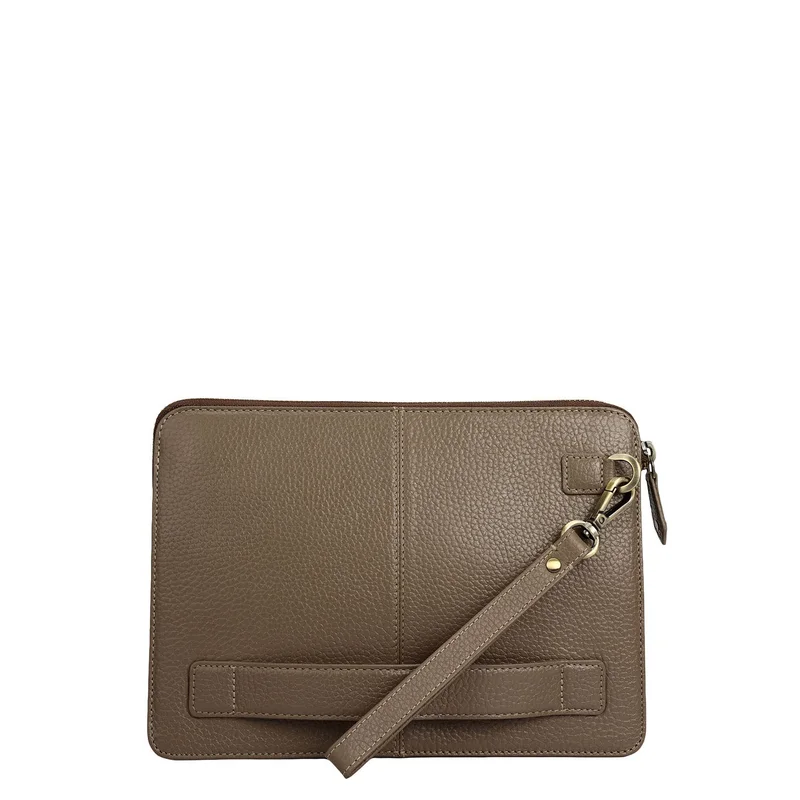 Da Milano Smoke Grey Wax Leather Multi Pouch - Smoke Grey  | Best Price UAE