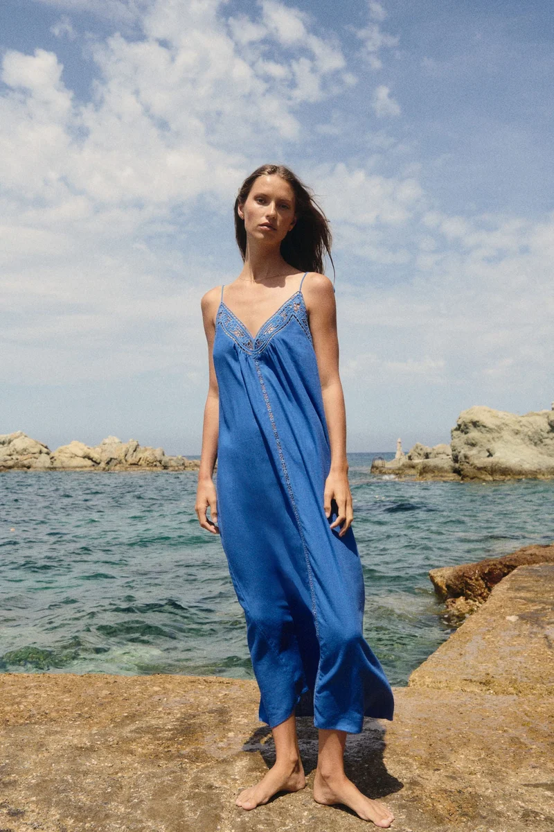 H&M Broderie anglaise tie-strap dress