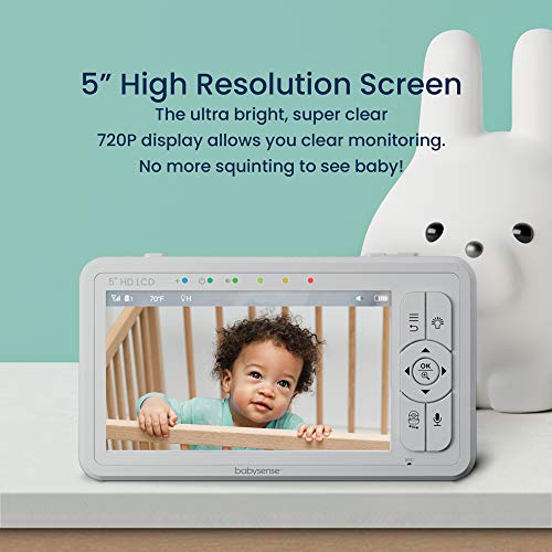 Babysense True Sleep HD Baby Monitor with Camera and Audio + Baby Sleep Movement Monitor, No WiFi, 2 Non-Contact Under Mattress Sensors, Non-Wearable Monitor, Full Crib Coverage - Image 2
