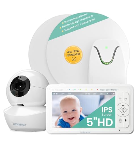Babysense True Sleep HD Baby Monitor with Camera and Audio + Baby Sleep Movement Monitor, No WiFi, 2 Non-Contact Under Mattress Sensors, Non-Wearable Monitor, Full Crib Coverage - Image 1