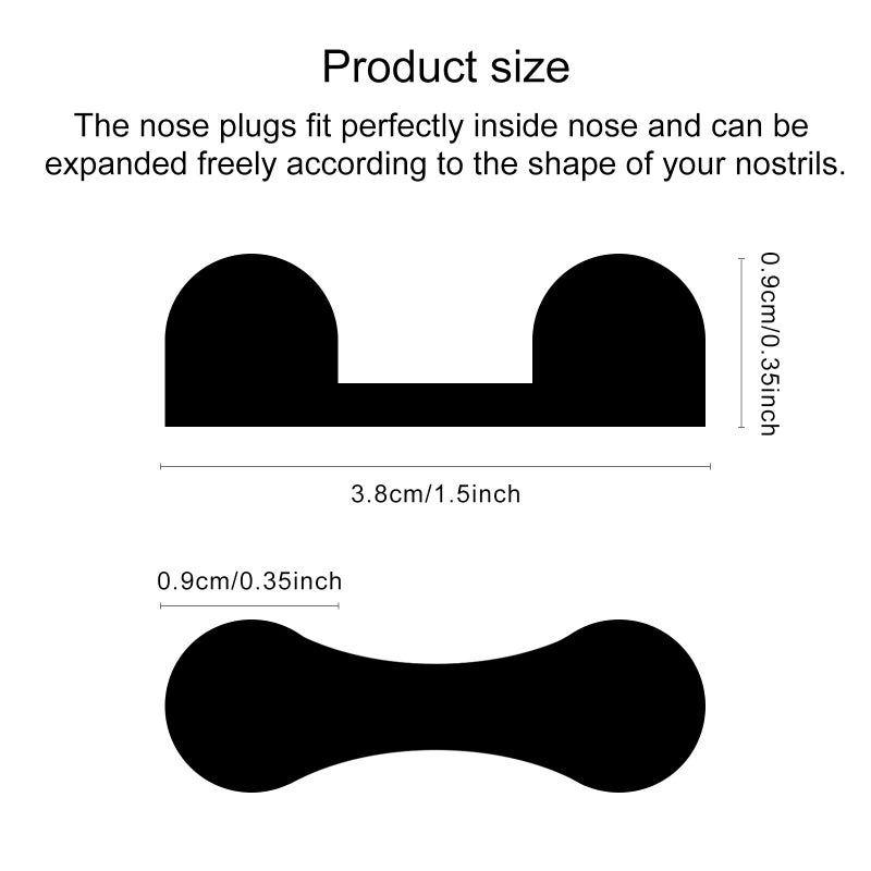 ELERA 100 Pieces Nose Plugs Disposable, Nose Filters for Sunless Airbrush Spray Tanning, Nose Plug for Allergies and Dust, Spray Tan Nose Filter Sponge (Black) - Image 5