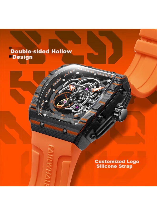 Mark Fairwhale Men's Skeleton Mechanical Watch, Fully Automatic Sports Ten Famous Watch Wrisch, Chinese Brand Birthday Gift 6660 - Image 3