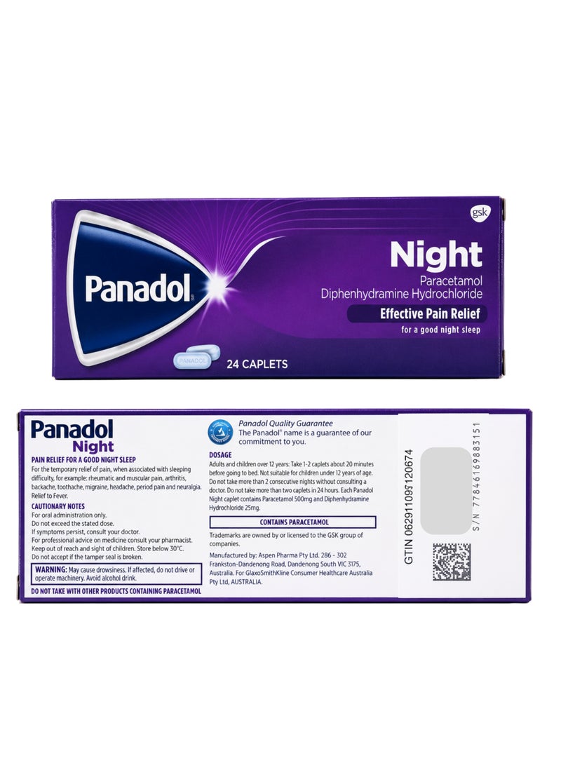 Panadol Night Tablets | Night-Time Pain Relief & Restful Sleep Support | 24 Tablets - Image 5