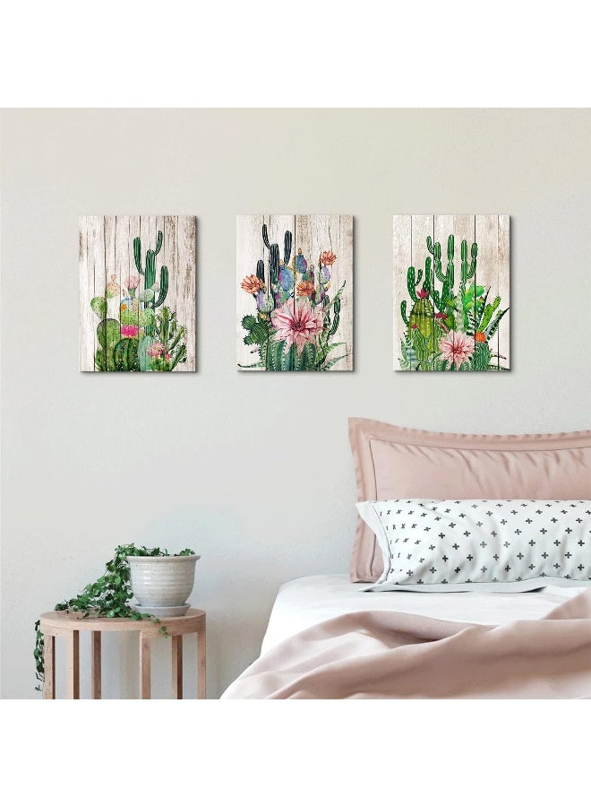 YOOOAHU Cactus Decor Boho Bathroom Southwestern Wall Decor for Living Room Mexican Pictures Green Plant Canvas Art Bedroom Kitchen Home Decoration Tropical Succulent Botanical Painting Office Artworks 12x16 - Image 5