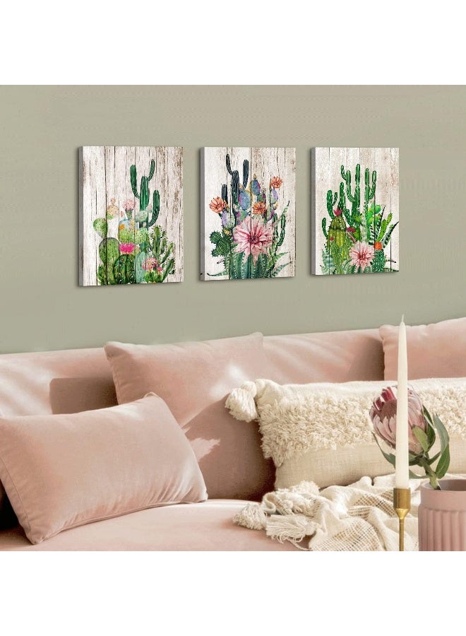 YOOOAHU Cactus Decor Boho Bathroom Southwestern Wall Decor for Living Room Mexican Pictures Green Plant Canvas Art Bedroom Kitchen Home Decoration Tropical Succulent Botanical Painting Office Artworks 12x16 - Image 2