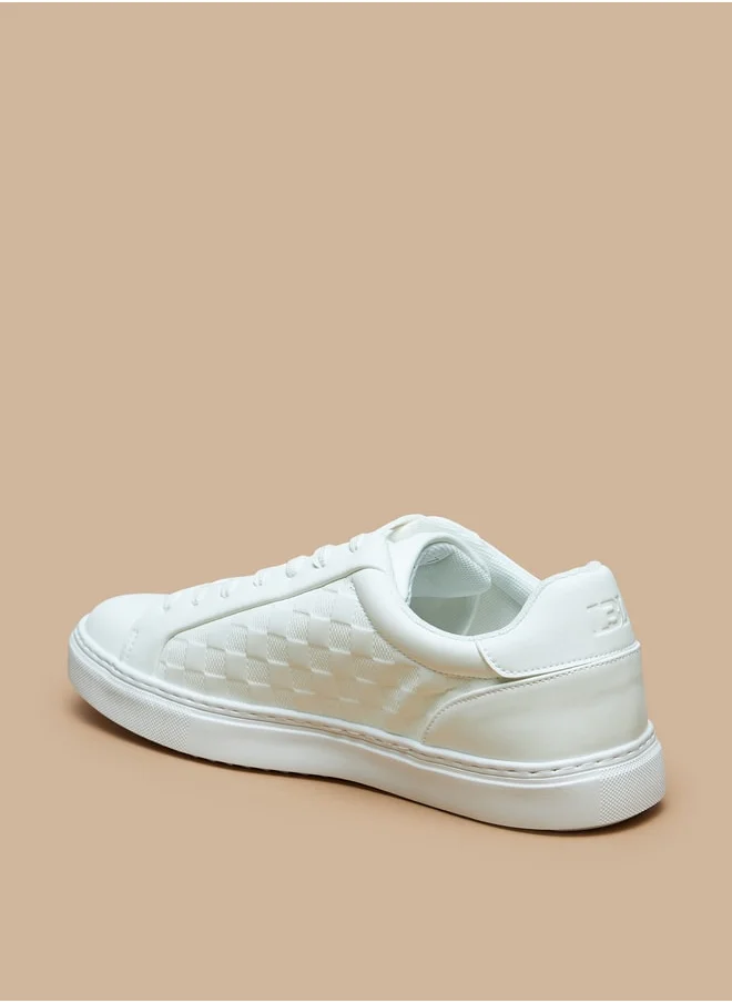 ال بي ال من شو اكسبرس Monotone Low Ankle Sneakers with Lace-Up Closure