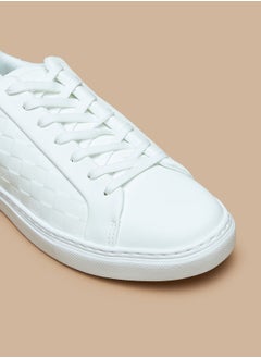 LBL by Shoexpress Monotone Low Ankle Sneakers with Lace-Up Closure  - Image 4