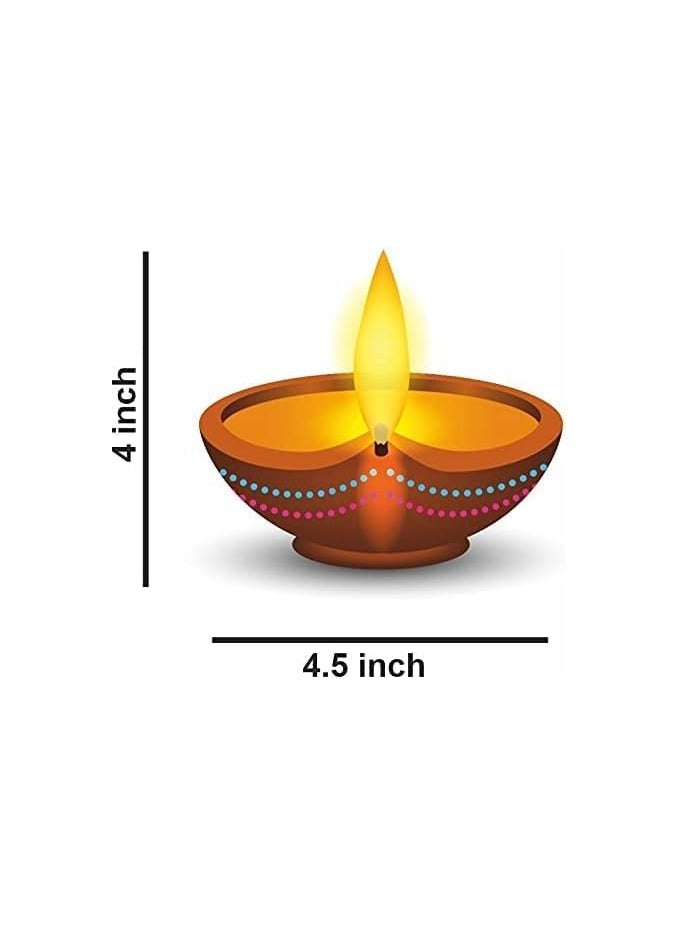 PRINTSHOP4ME Diwali Diya Wall Sticker-Diwali Vinyl Decal For Diwali Decoration-Celebrate The Festival Of Lights With Our Festive Party Supplies-Diwali Indoor Decoration - Image 3