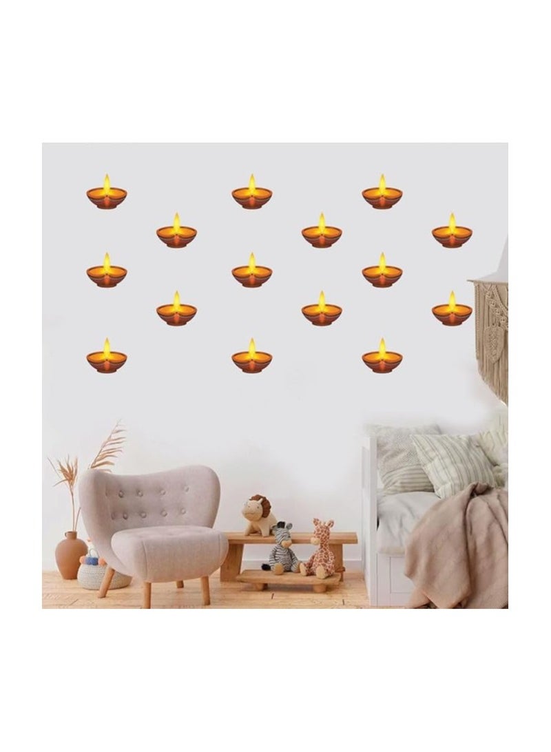 PRINTSHOP4ME Diwali Diya Wall Sticker-Diwali Vinyl Decal For Diwali Decoration-Celebrate The Festival Of Lights With Our Festive Party Supplies-Diwali Indoor Decoration - Image 5