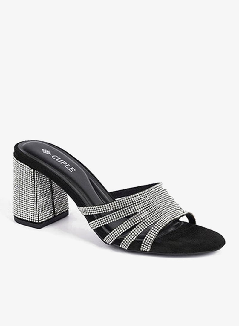 Cuple Womens embelished heeled mule sandals - Image 2