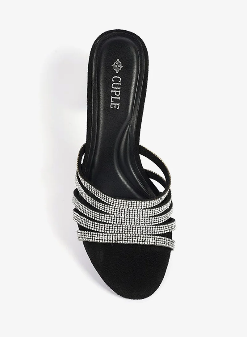 كابلي صنادل نسائية بكعب مزخرف