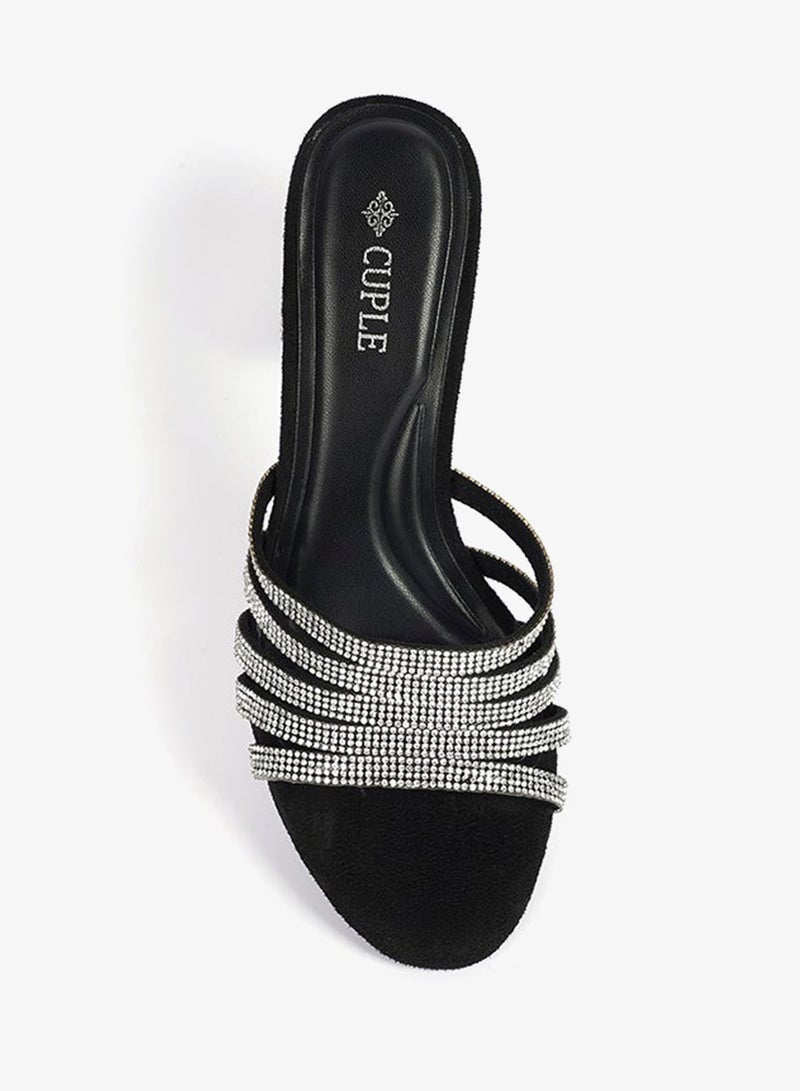 Cuple Womens embelished heeled mule sandals - Image 1