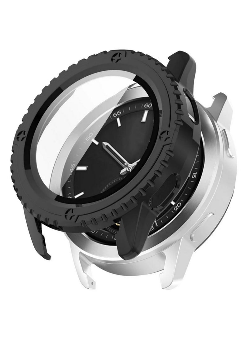 Glass + Case for Xiaomi Mi Watch S3 Accessory PC All-around Bumper Protective Cover + Screen Protector for Xiaomi Watch S3 (Black) - Image 1