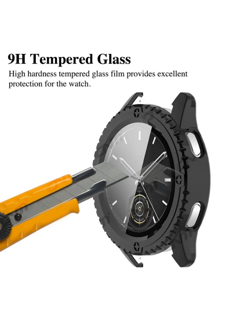 Glass + Case for Xiaomi Mi Watch S3 Accessory PC All-around Bumper Protective Cover + Screen Protector for Xiaomi Watch S3 (Black) - Image 5