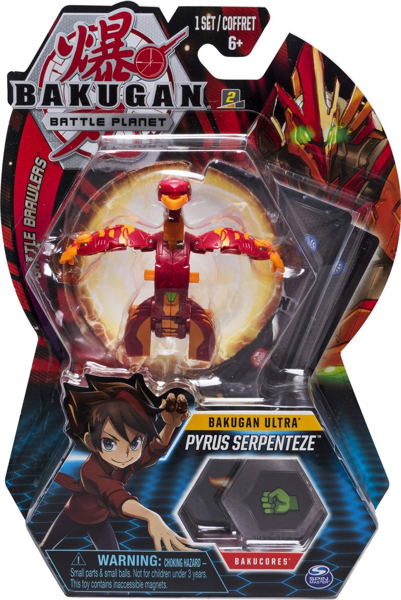 BAKUGAN باكوجان ألترا، بايروس سيربنتيز، 3" ارتفاع، مخلوق قابل للتحويل قابل للجمع، للأعمار من 6 سنوات وما فوق - Image 1