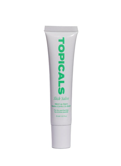 Topicals Slick Salve Mint Glossy Lip Balm | Soothes Discomfort, Strengthens Barrier and Provides Lasting Hydration & Relief | Vegan, Paraben-Free Formula with Hyaluronic Acid and Ceramides (0.5 Fl Oz)