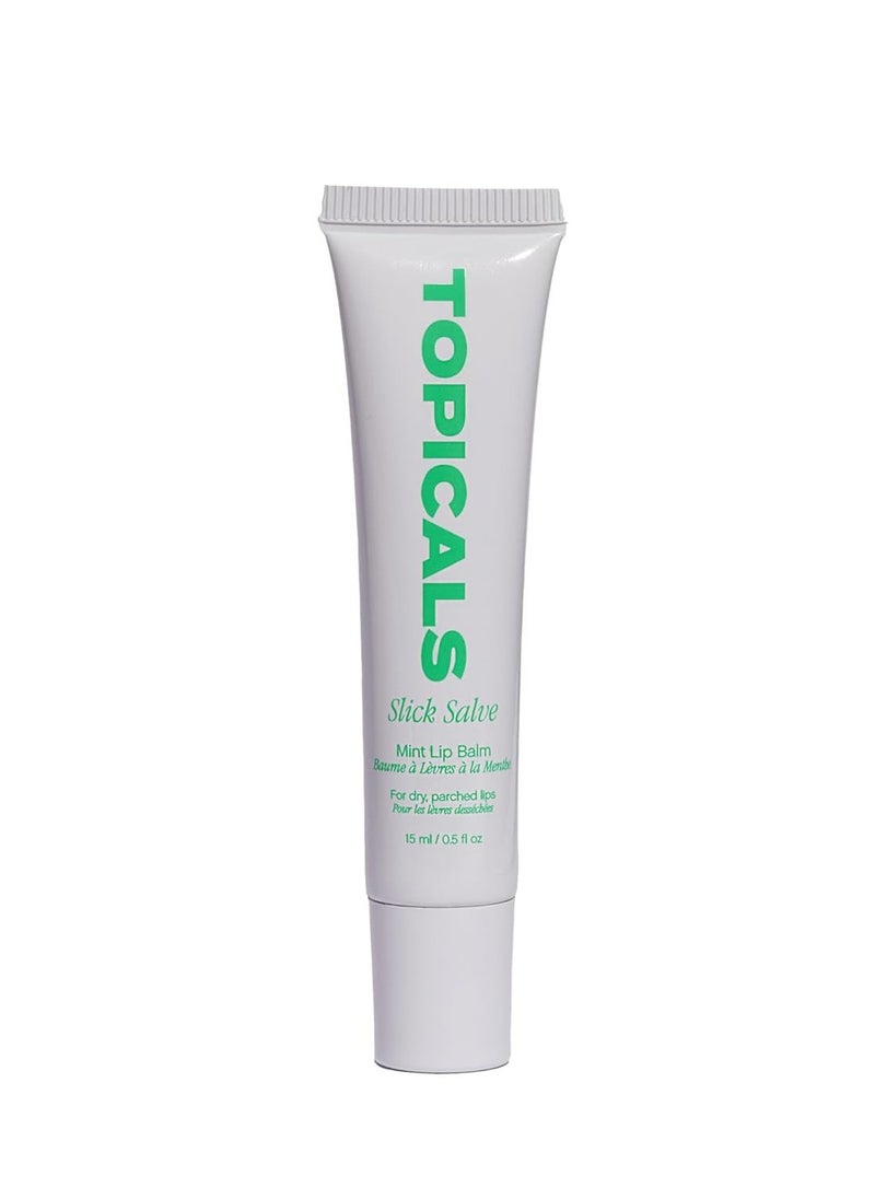 TOPICALS Topicals Slick Salve Mint Glossy Lip Balm | Soothes Discomfort, Strengthens Barrier and Provides Lasting Hydration & Relief | Vegan, Paraben-Free Formula with Hyaluronic Acid and Ceramides (0.5 Fl Oz)  - Image 1