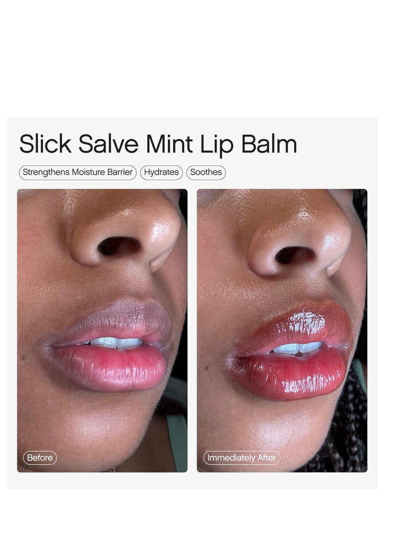 Topicals Slick Salve Mint Glossy Lip Balm | Soothes Discomfort, Strengthens Barrier and Provides Lasting Hydration & Relief | Vegan, Paraben-Free Formula with Hyaluronic Acid and Ceramides (0.5 Fl Oz)