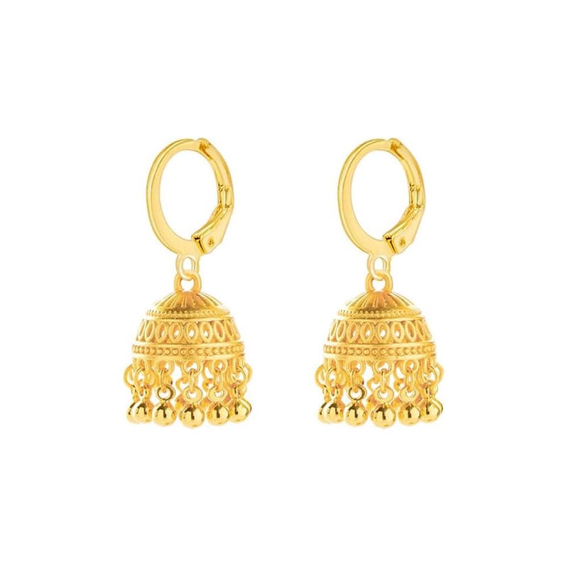 Cykdohy Indian Jhumki Bell Hoop Vintage Statement Earrings for Women Retro Ethnic Bohemian Hollow Jhumka Round Bells Tassel Dangle Drop Earring Bollywood Traditional Boho Gypsy Huggie Hoops Jewelry Gift - Image 1