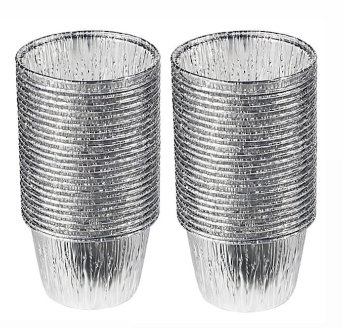 50 Bakery Direct Round Disposable Foil Christmas Pudding DishesBasins Cupcake Cases Pie Dish Tray Baking Tart Muffin Yorkshire Pudding