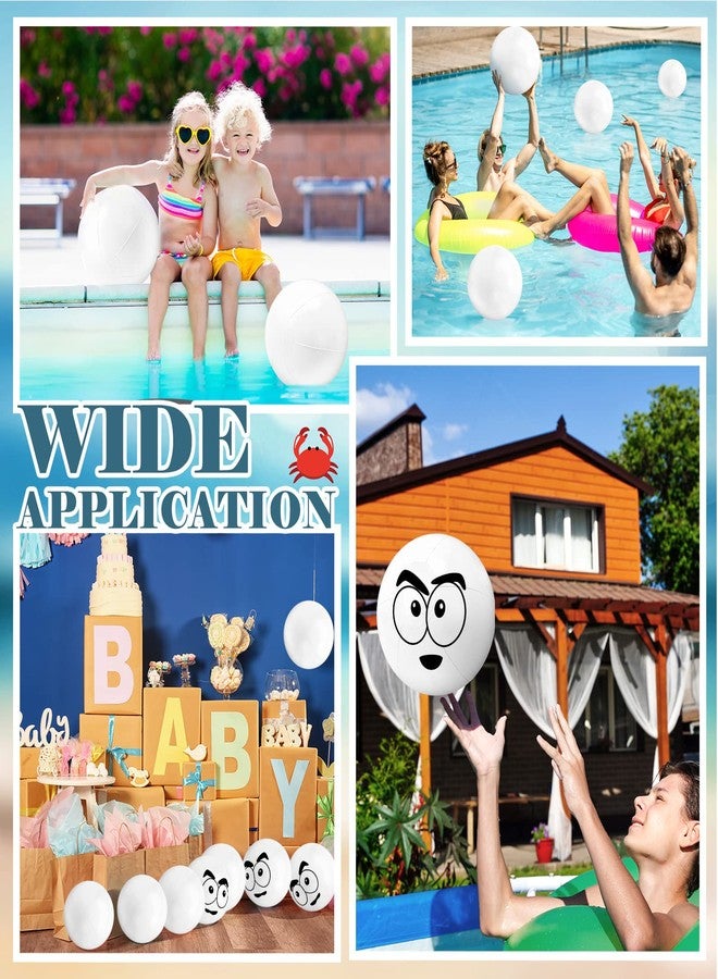 Junkin 20 Pieces 15 Inch Solid White Beach Balls Bulk Inflatable Beach Ball Swimming Pool Party Balls Game Toy for Summer, Pool and Party Favor - Image 5