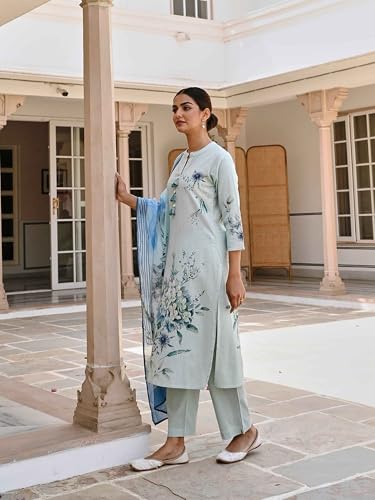 Kalaanj Kurta Set for Women || 3pic Kurta for Women (SP-231-Skyblue-S) - Image 2