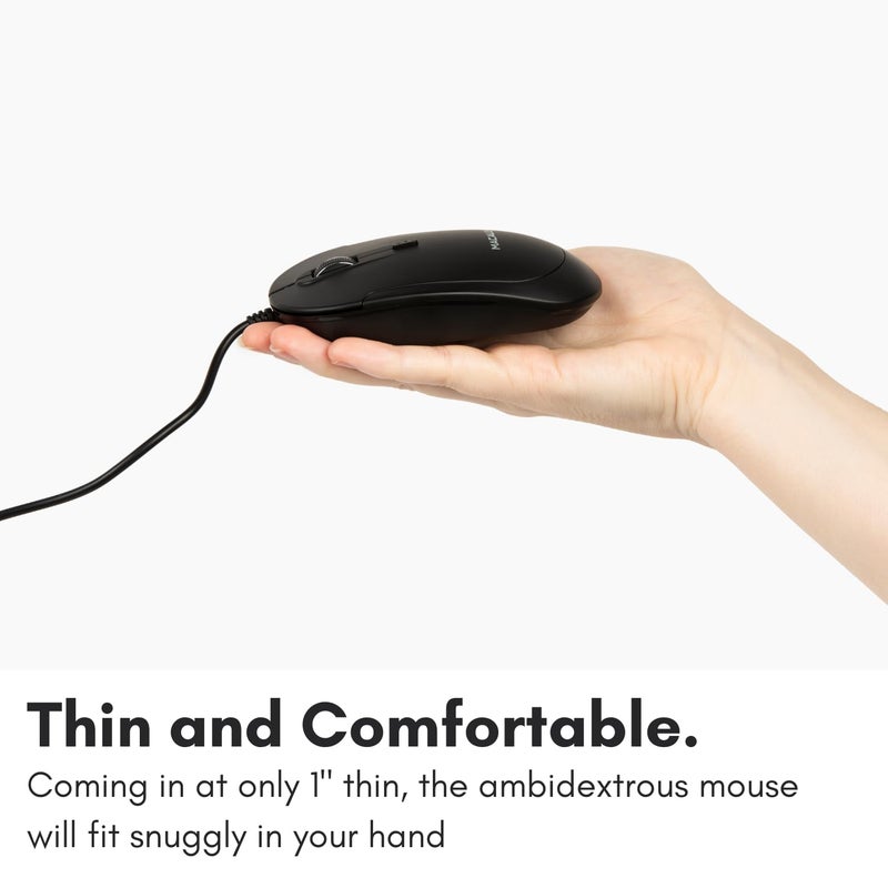 Macally Wired USB C Mouse for Mac and PC - Slim, Quiet, and Reliable - 4 DPI Mode Type C Mouse for Laptop, MacBook Pro/Air, iMac - Wired Mouse USBC - Image 3