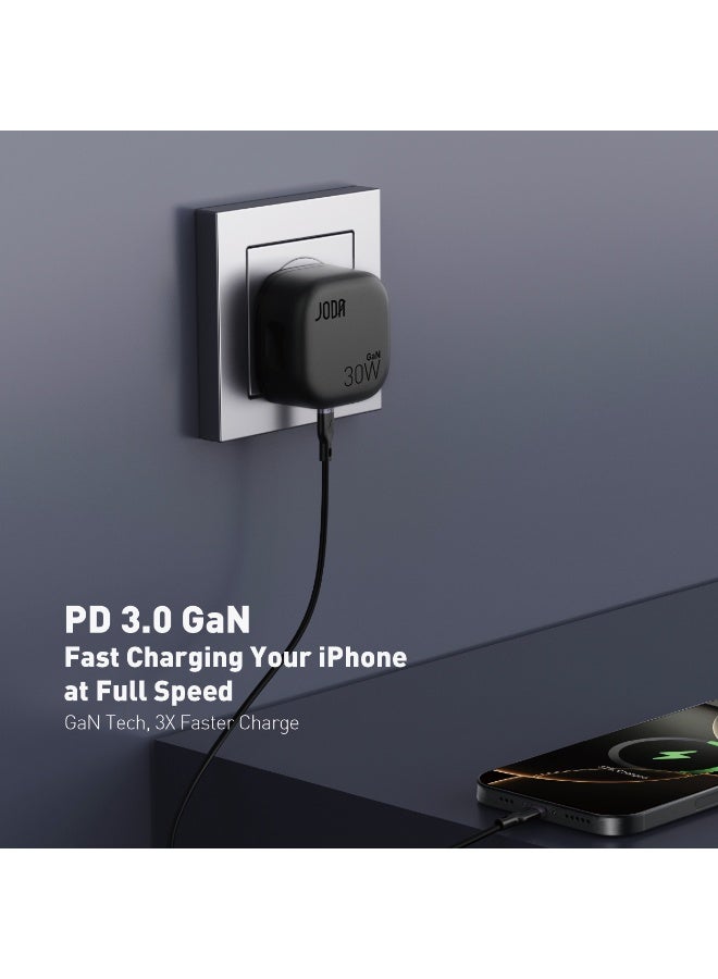 جودا شاحن جداري  جودا    فولتبود قوة 30 واط بمنفذ تايب سي – اسود شاحن سريع 30W ⚡ شاحن GaN 20W ⚡ شاحن جودا Type-C 🔌 شاحن USB Type-C 🔋 شاحن مدمج 📱 شاحن سريع للهواتف 📱ايفون⚡ محول  GaN سريع ⚡🔋شاحن للأجهزة المحمولة 📱💻شاحن للجهاز المحمول 📱🔋شاحن شحن سريع 30  وات ⚡💨شاحن للهواتف الذكية 📱📲شاحن للتابلت والساعات الذكية ⌚فيش  جودا للشحن السريع ⚡🔌 - Image 2