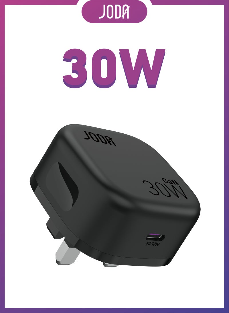 JODA VoltPod 30 30W USB-C GaN Wall Charger Black Fast 30W ⚡ 30W GaN Charger ⚡ Type-C Joda Charger 🔌 USB Type-C Charger 🔋 Compact Charger 📱 Fast Phone Charger 📱 iPhone ⚡ Fast GaN Adapter ⚡🔋 Mobile Device Charger 📱💻 Mobile Device Charger 📱🔋 30W Fast Charging Charger ⚡💨 Smart Phone Charger 📱📲 Tablet and Smart Watch Charger ⌚ Fast Charging JODA Adapter  ⚡🔌 - Image 1