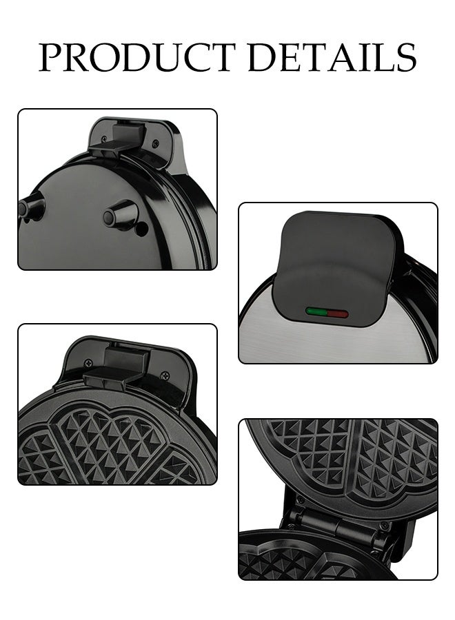 DUNISO 5-Slice Non-Stick Electric Waffle Maker 1000W  with Handle Lock and Indicator Lights,Easy to Use, Fast Heating,Cool Touch Handles,Space Saving Storage - Image 3