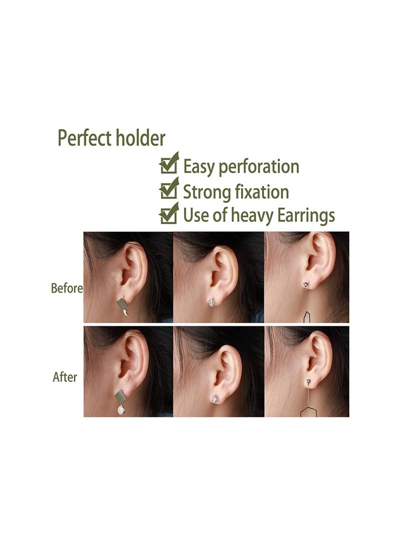 SOLARAE Adjustable Hypoallergenic Earring Lifters - Secure Replacement Backs for Droopy Ears, Perfect for Heavy Earrings, Provides Comfort and Support. - Image 4