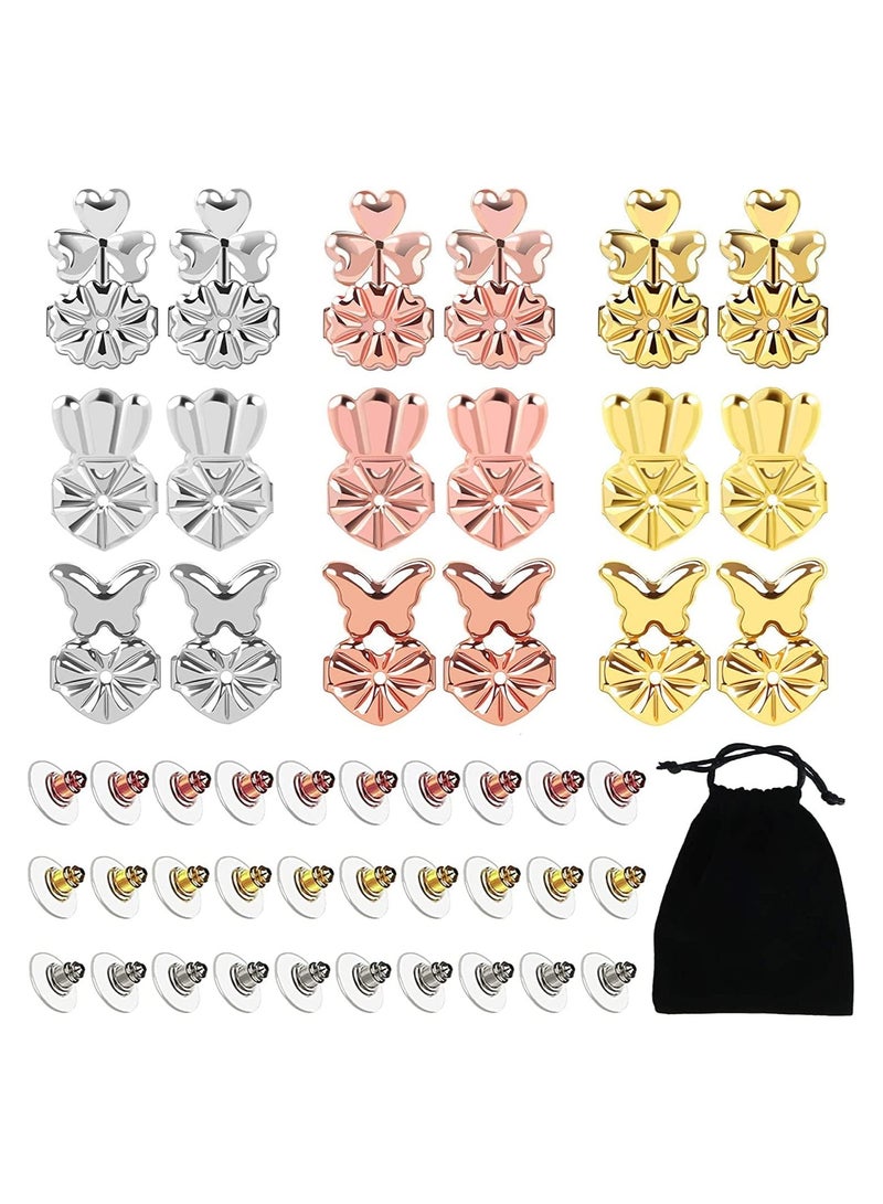 SOLARAE Adjustable Hypoallergenic Earring Lifters - Secure Replacement Backs for Droopy Ears, Perfect for Heavy Earrings, Provides Comfort and Support. - Image 1