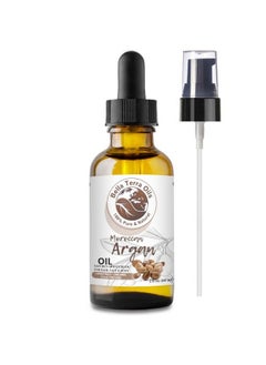 Bella Terra Oils Moroccan Argan Oil. 2Oz. 100% Pure. Coldpressed. Unrefined. Organic. Single Ingredient. Noncomegodenic. Rich In Vitamin E. Natural Moisturizer. For Hair Skin Beard Stretch Marks  - Image 1