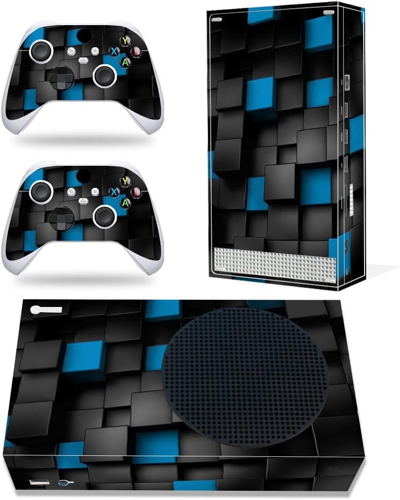 Asokex Xbox Series S Stickers Full Body Vinyl Skin Decal Protective Cover for Microsoft Xbox Series S Console and Controllers (Series S Block) - Image 1
